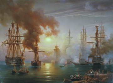 Flotte de la mer Noire russe après la bataille de Synope 1853 Peinture à l'huile
